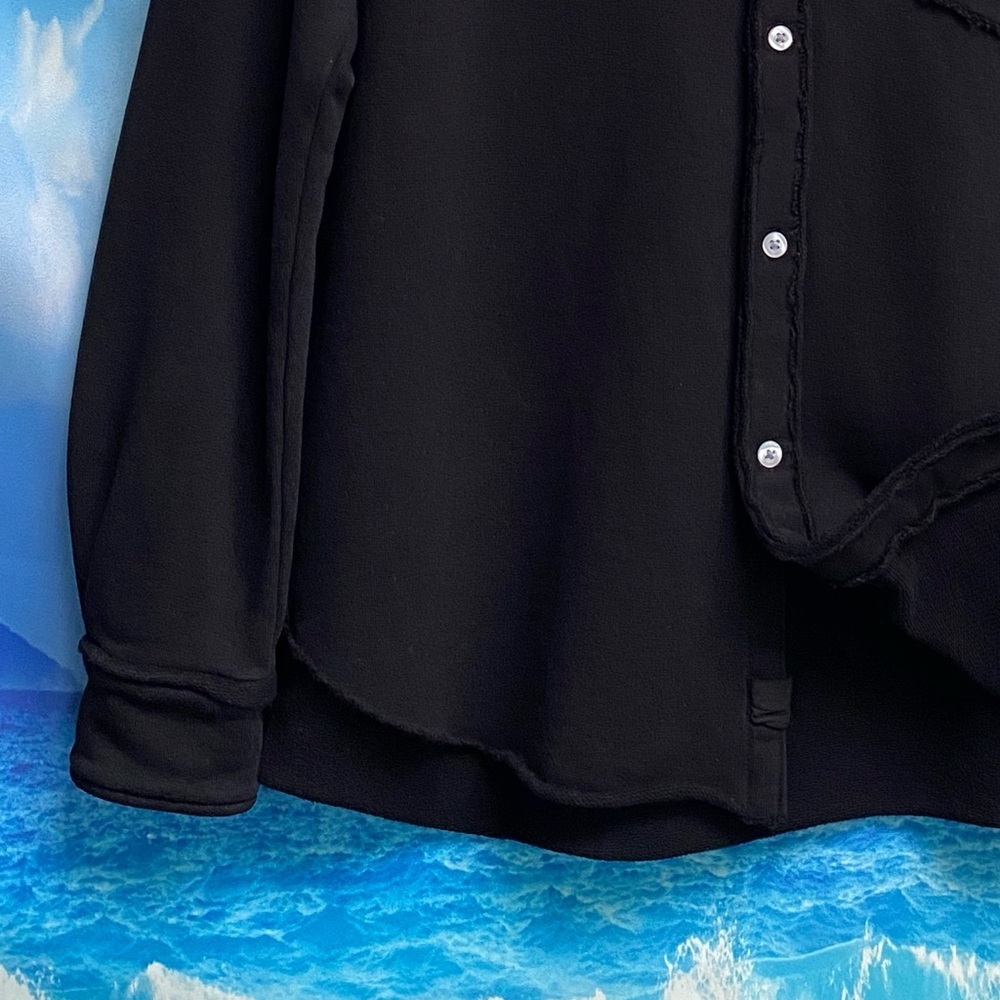 Frank & Eileen Eileen Button-Up Shirt TRIPLE FLEECE Size: M Black - Picture 8 of 16